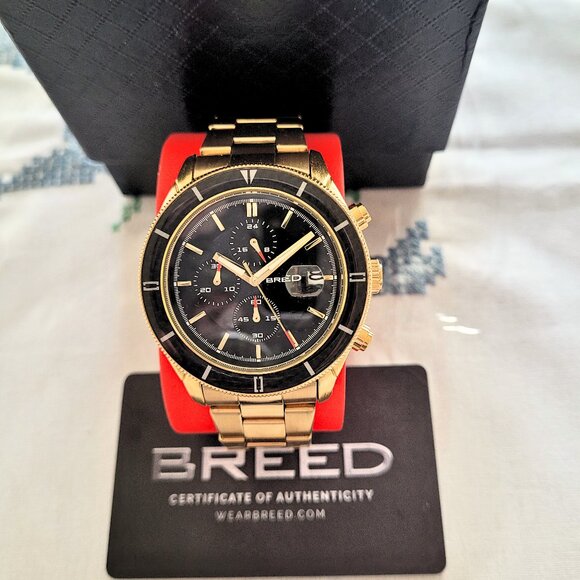 Breed Maverick BRD7502 Gold Chronograph Men's Watch - Picture 2 of 6
